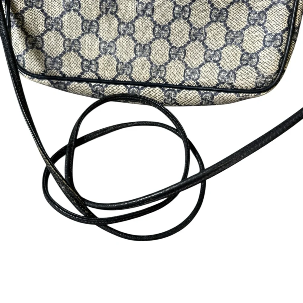 Gucci Authentic Vintage Beige Navy  Supreme Sherry  GG Canvas Crossbody - Picture 4 of 8